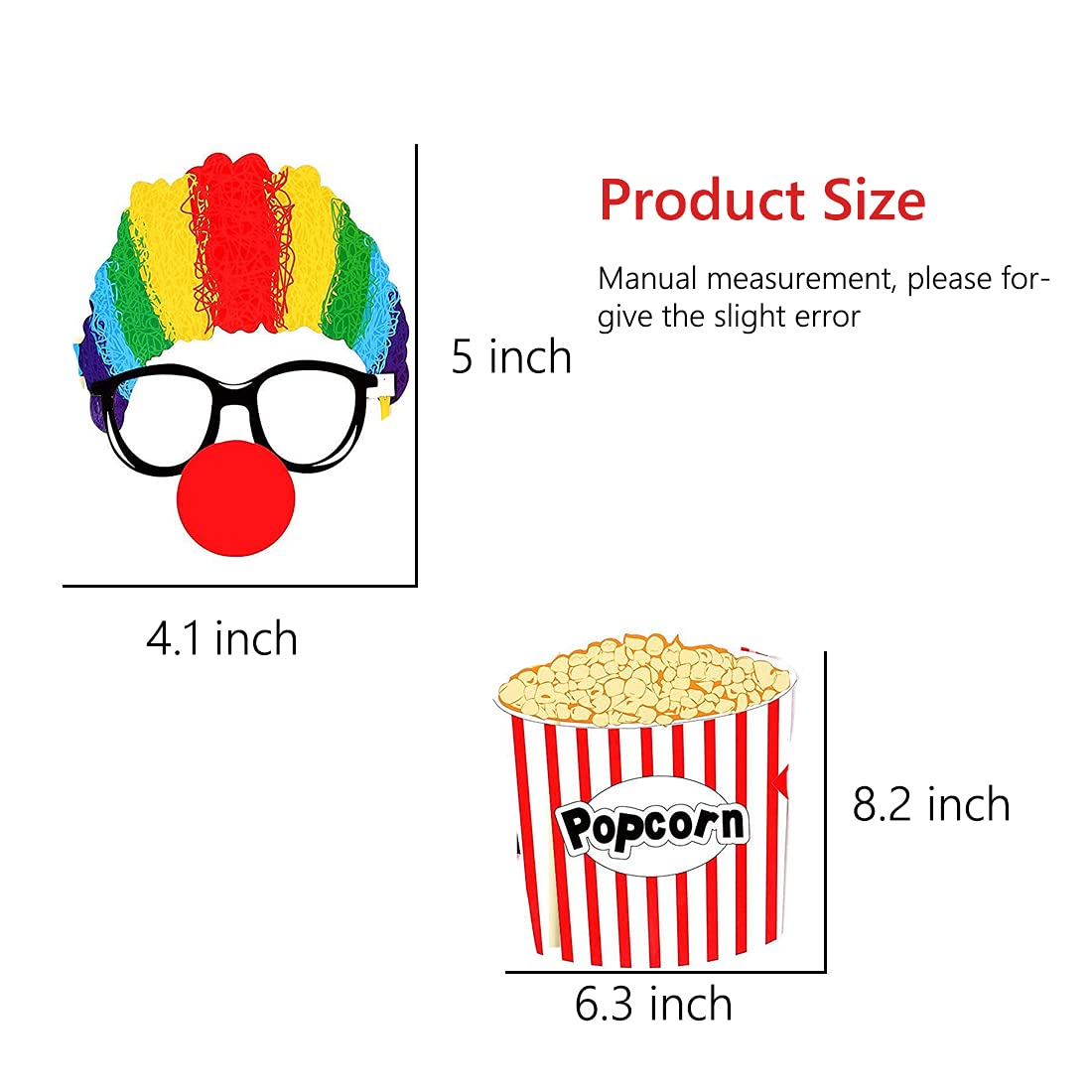 36PCS Circus Photo Booth Props Funny Carnival Theme Party Decorations