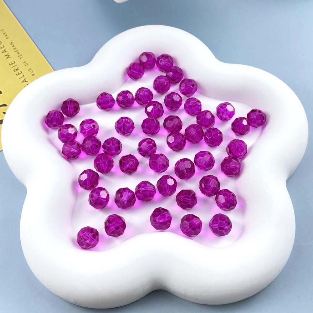 400 PCS 4mm Crystal Glass Beads Round Multiple Faceted Loose Spacer Glass Beads for DIY Handcrafte Bracelet Necklace Earring Jewelry Making(Rose)