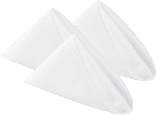 Cloth Napkins 20x20 inch Washable Polyester Dinner Napkins Soft Table Napkins for Wedding Party Dining Banquet(White,25PCS)