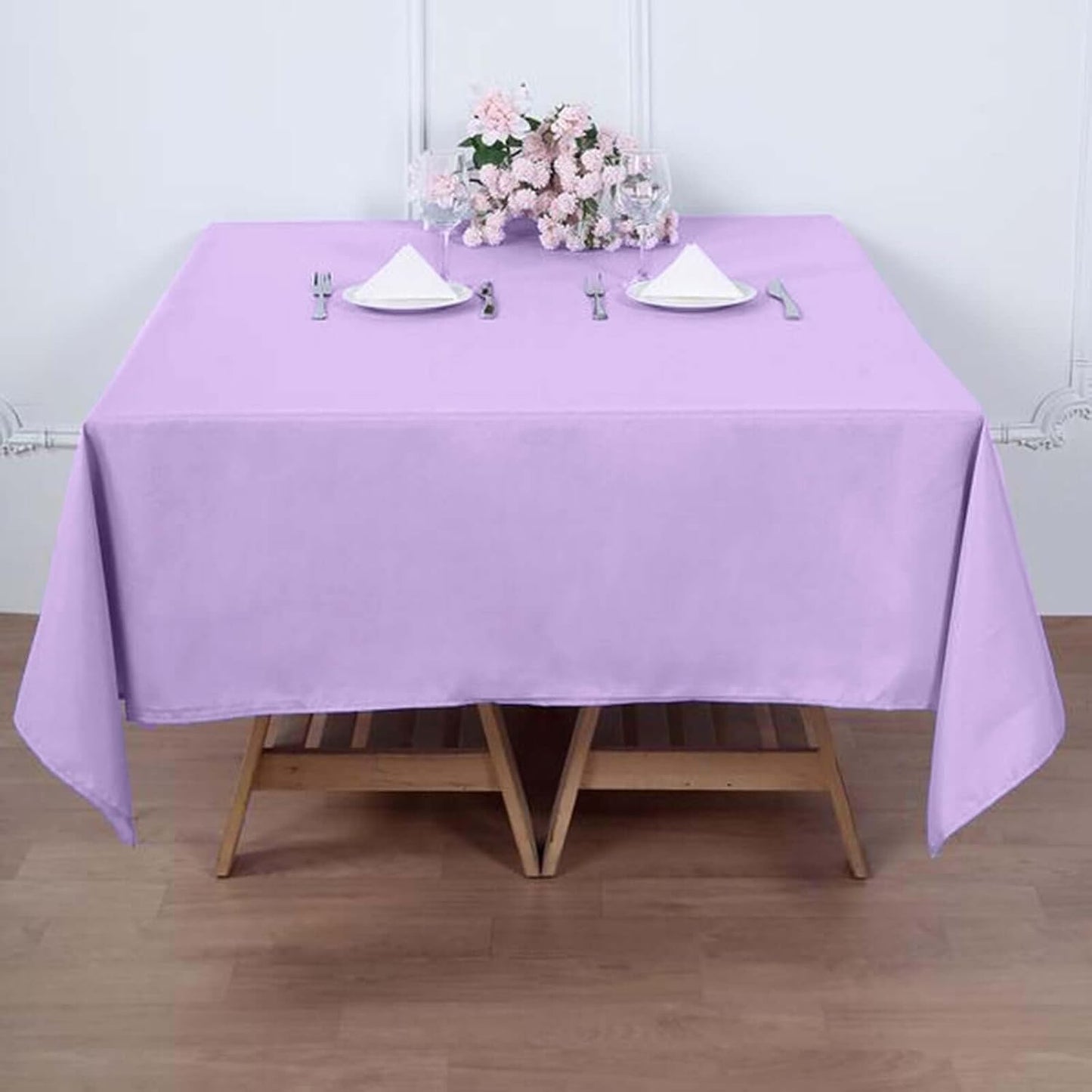 Efavormart 70" Lavender Square Polyester Tablecloth for Dining Table, Wedding, Party, Event, Banquet, Restaurant Decoration