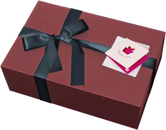 Large Burgundy Gift Box,13.75"x9"x4.5", Gift Boxes with Magnetic Lids for Presents Closure Gift Packing for Birthday,Christmas, Halloween,Wedding,Bridal Gifts,Mother's Day Gift Packging