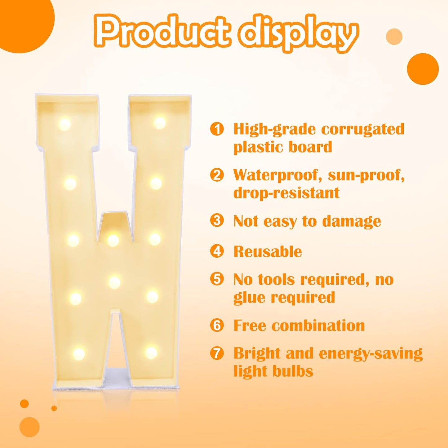 4ft Marquee for Letters W, Large Light up Letters, Multifunctional Large Marquee for Letters 4 Feet Tall for Party Decorations, Letter Balloons, Wedding Decor, Proposal Decorations (Letters W)