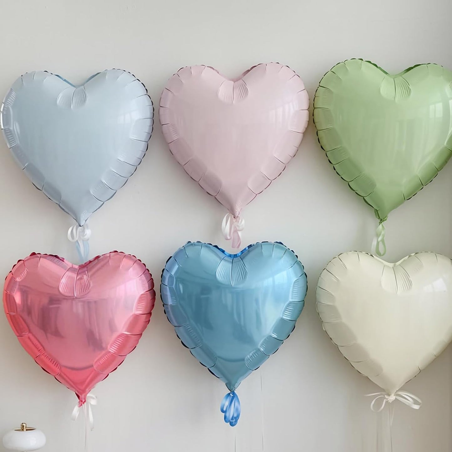 Pastel Colorful Heart Balloons, 18 Inch Matt Rainbow Heart Shape Balloon, 12PCS Multicolor Macaron Helium Foil Heart Balloon for Kids Birthday Baby Shower Engagement Wedding Party Decoration