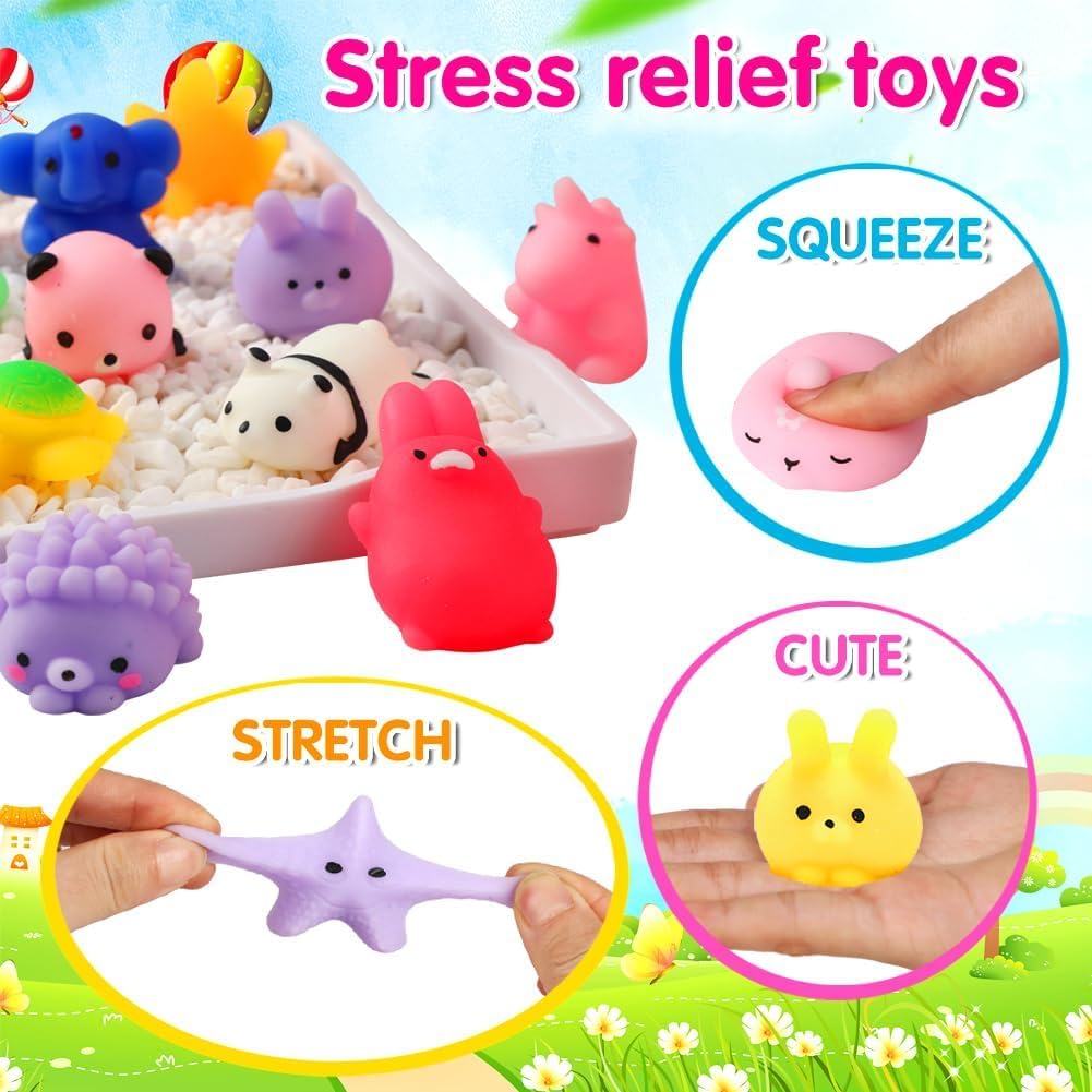 80 Pcs Party Favors for Kids 4-8, Kawaii Squishies Mochi Squishy Toys Bulk