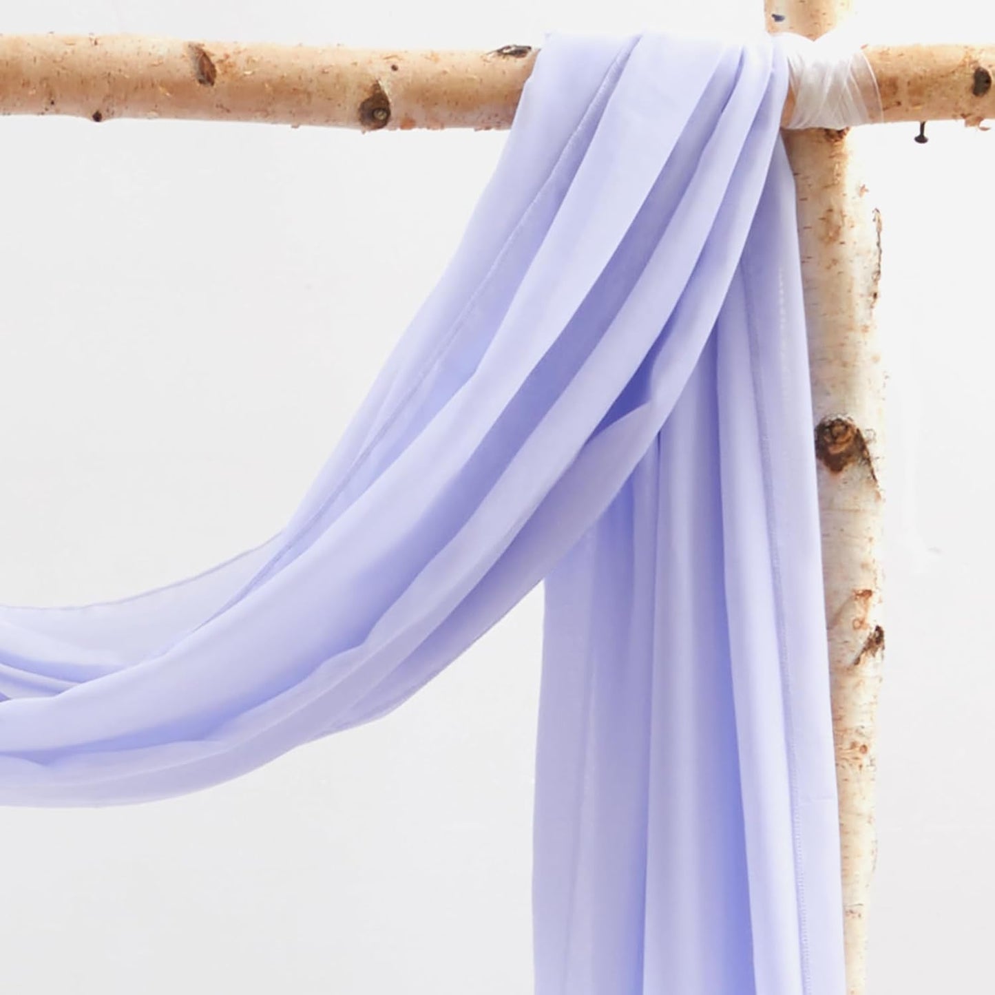 Wedding Arch Draping Fabric,1 Panel 18FT Purple Sheer Chiffon Curtain Drapes 6 Yards for Wedding Ceremony Birthday Party Decoration