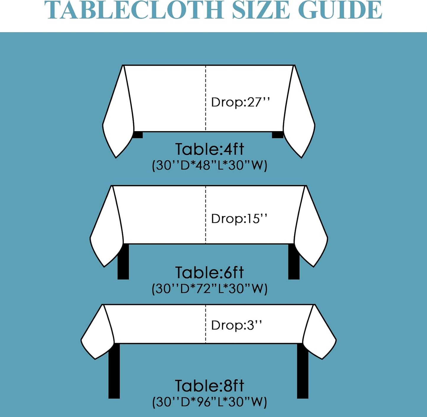 VidaFete Tablecloth 60 * 102inch 10pack Rectangle Table Cloth Polyester, Stain Wrinkle Resistant Dining Table Cover for Kitchen Dinning Party Wedding Rectangular Tabletop Buffet Decoration(White)