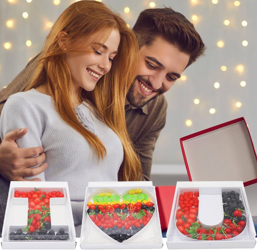 12" Fillable Cardboard Letter Charcuterie Gift Cupcake Box With Cover Sweets Packaging (I)