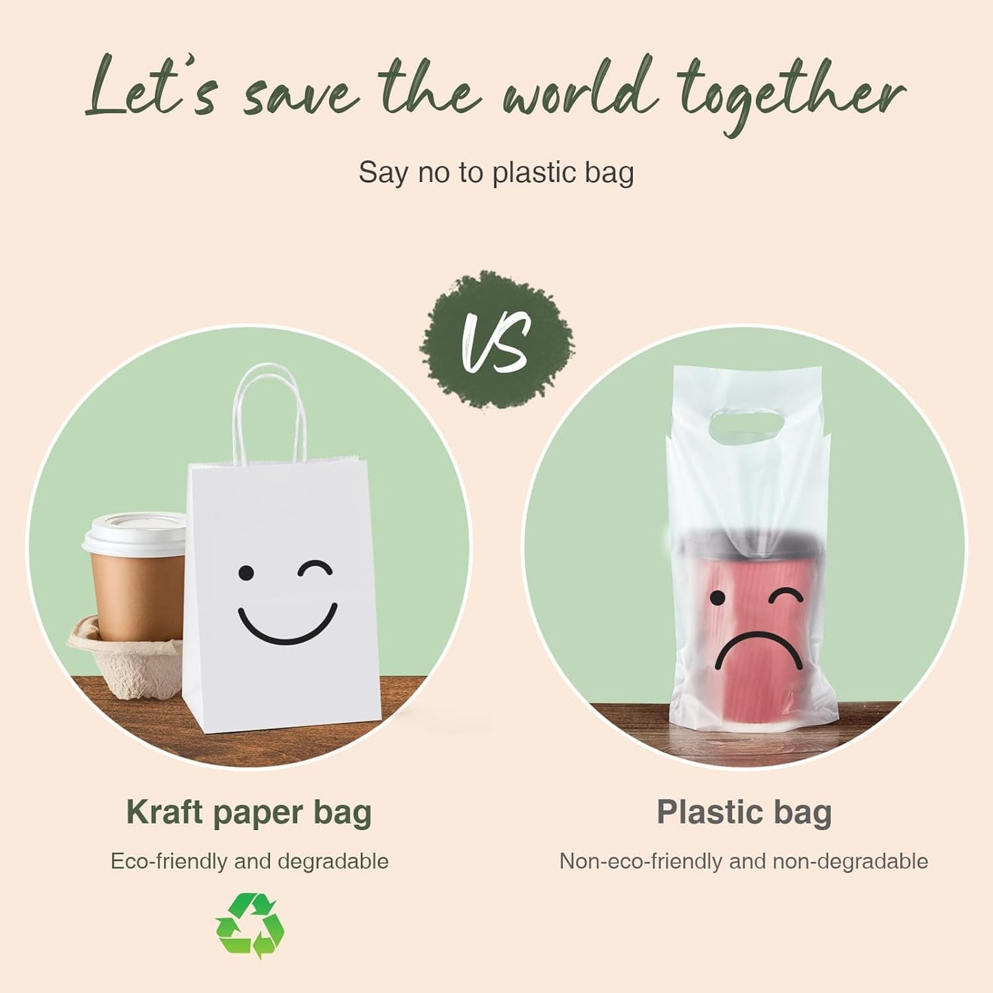 GSSUSA Brown Paper Bags 5.25x3.75x8 600Pcs, Gift Bags with Handles Bulk for Small Business