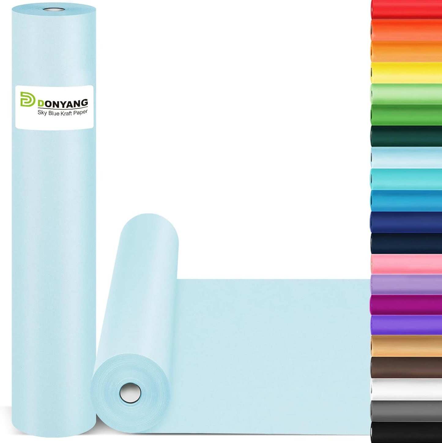 Light Blue Wrapping Paper 15"x450", Blue Kraft Paper Roll for Baby Shower, Wedding, Father?™s Day, Birthday, Bouquet Flower Gift Wrap, Solid Color Blue Craft Paper Bulletin Board Paper