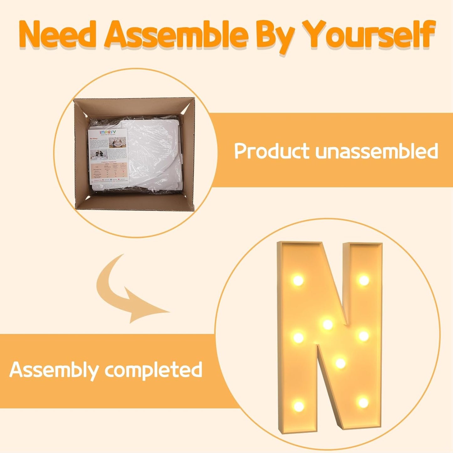 Marquee Letters 3 Feet Tall Large Light Up Letters N Happy Birthday Decorations Marry Me Engagement Party Decor Yellow Light Birthday Decorations Balloon Arch Kit Foam Sign N