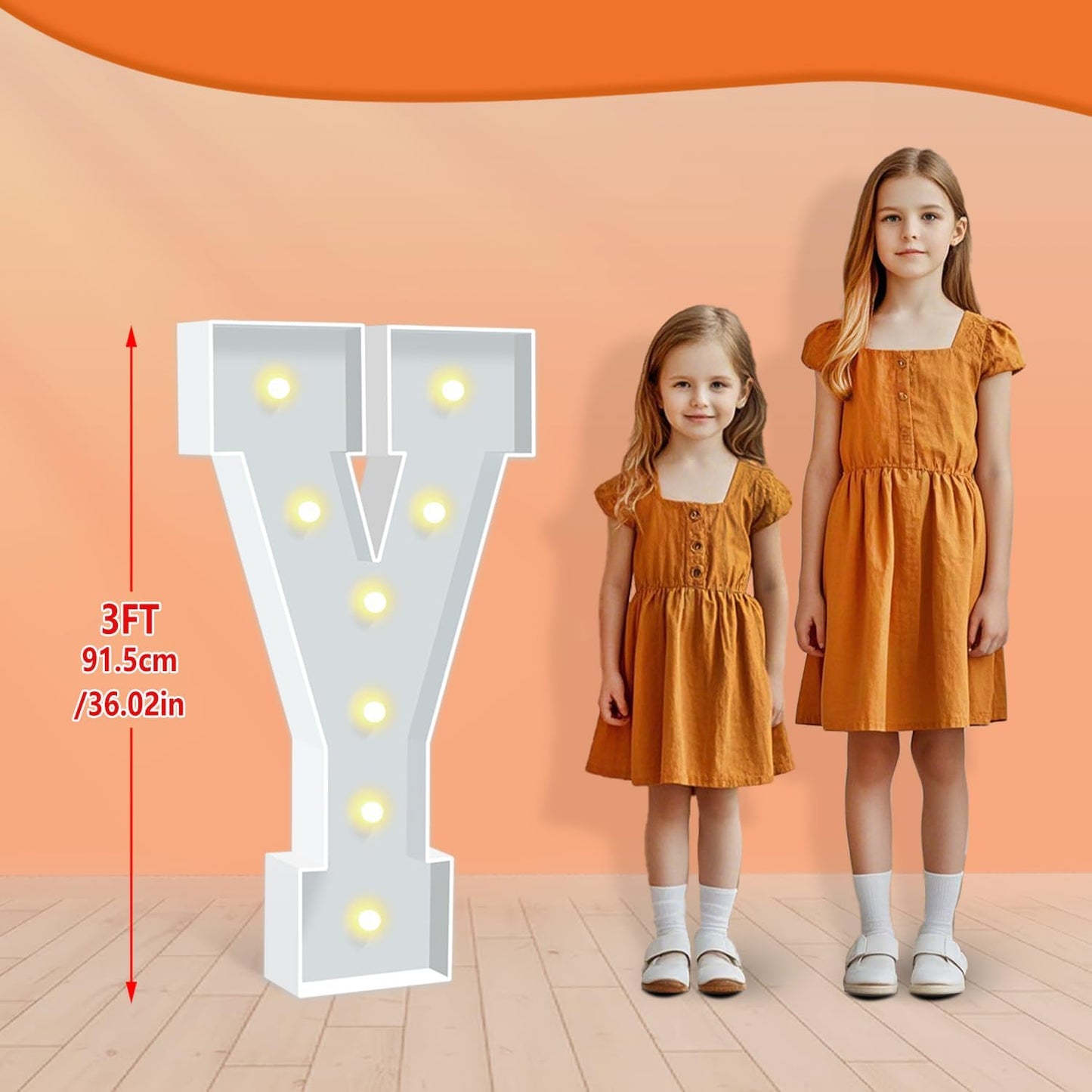 Marquee Letters 3 Feet Tall, Warm White Light Up Letters Y, Large Marquee Letter for Birthday Anniversary Graduation Party Decoration, DIY Letter Kit for Baby Shower Valentines Decor