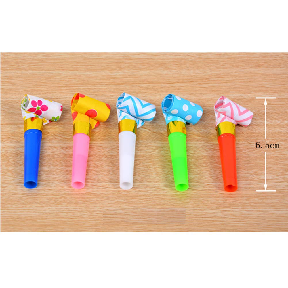 24 Pieces Party Blower Noisemakers Blowouts Whistles Party Squawkers Fringed Noise Maker Blowouts