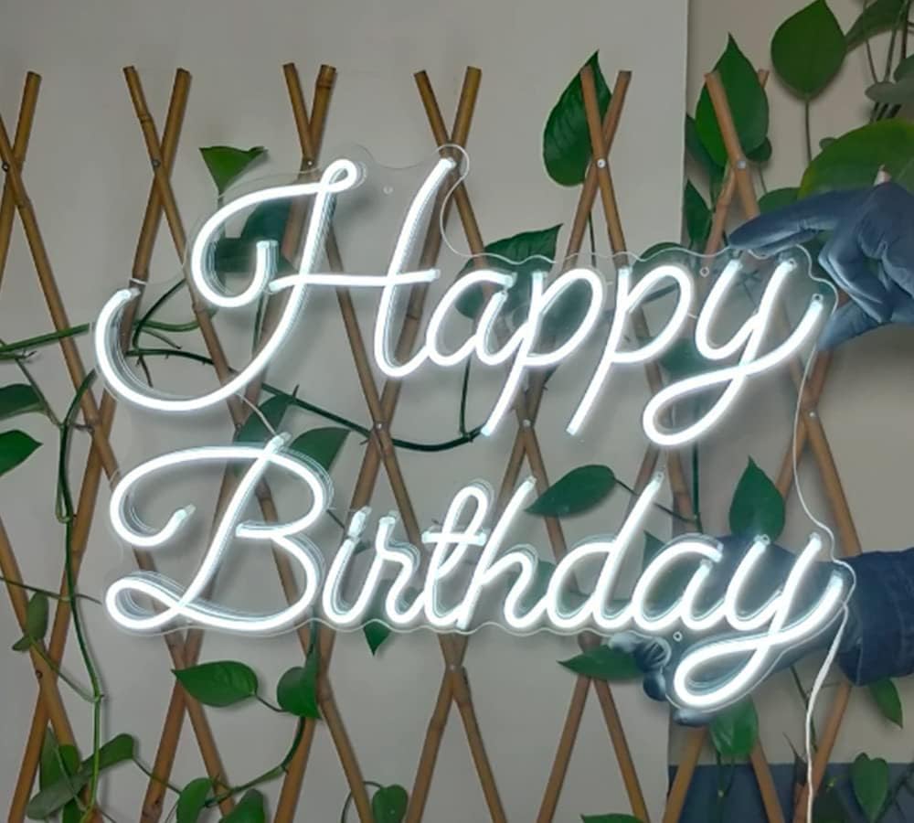 LED Neon Sign Night Light for Wall Party Décor Bedroom Room Bar Wedding Home Birthday Art Decoration Christmas with USB Chain Light modulator 5v (lets party blue)