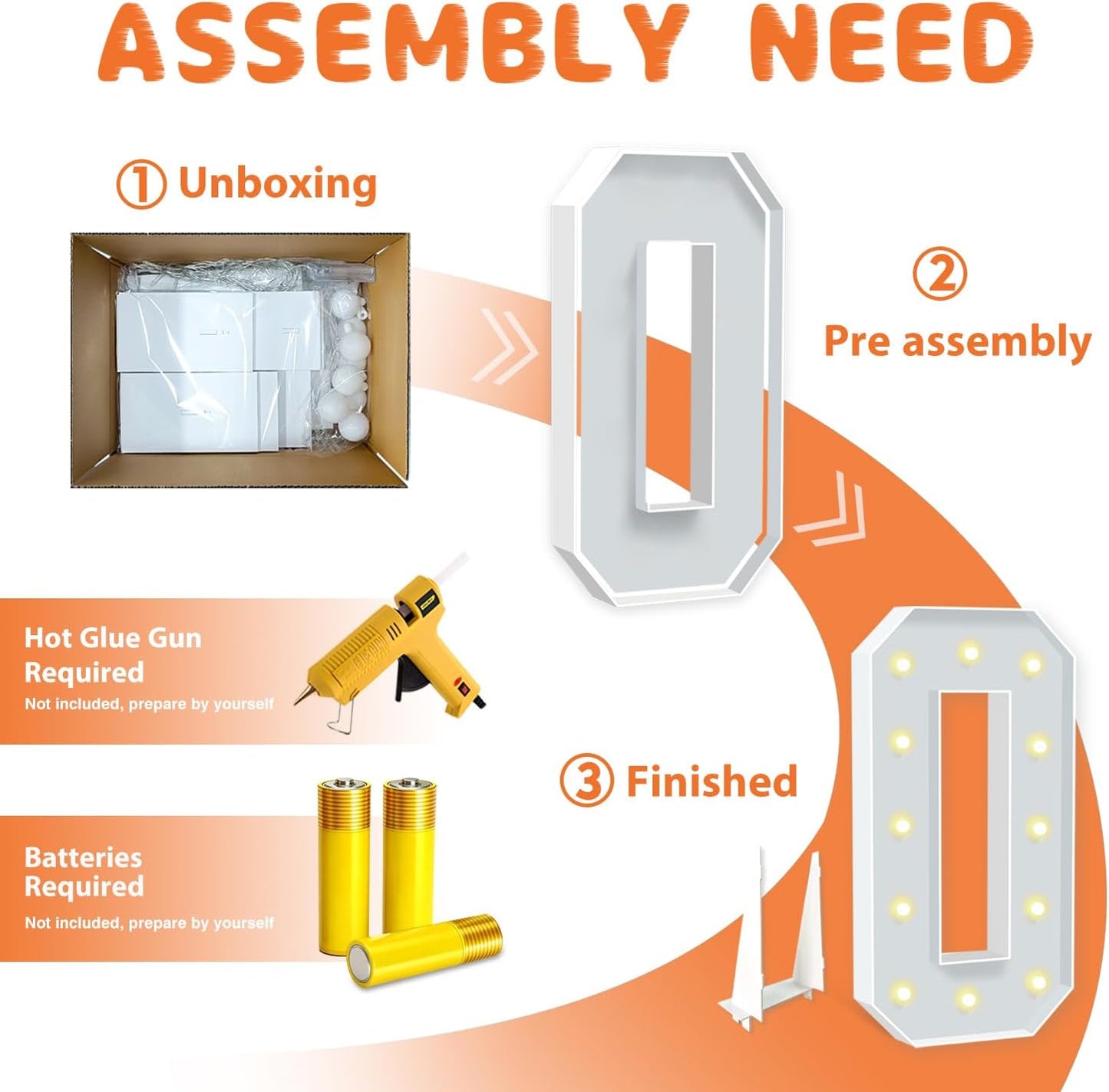 4FT Marquee Light Up Letters, Warm White Light Up Letters O, Large Marquee Letter for Party Decorations, Love Light Up Letter, One Sign for First Birthday Wedding Holiday Decor