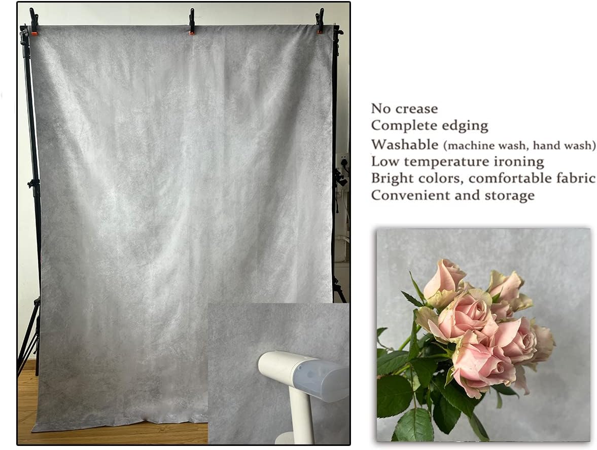 5x7ft Grey Portrait Photography Backdrops Solid Texture Abstract Photo Background for Photoshoot