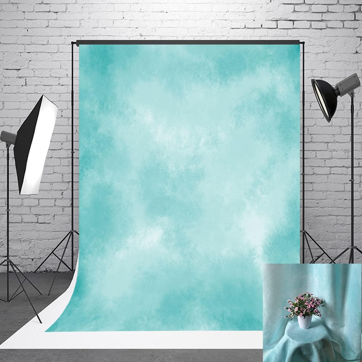 8x10ft Aqua Abstract Solid Photography Backdrops Gradient Portrait Photo Booth Background for Photographyer
