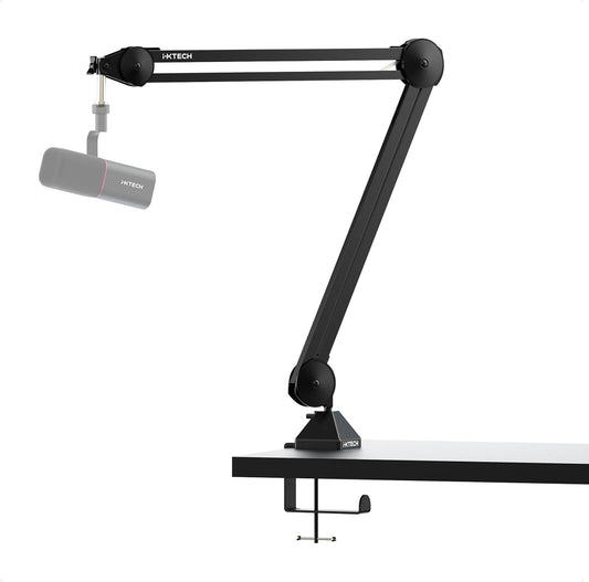 IXTECH Microphone Boom Arm Stand, Heavy Duty Adjustable Mic Stand with Cable Ties, Desk Mount Arm Stand for Gaming Streaming Podcasting.