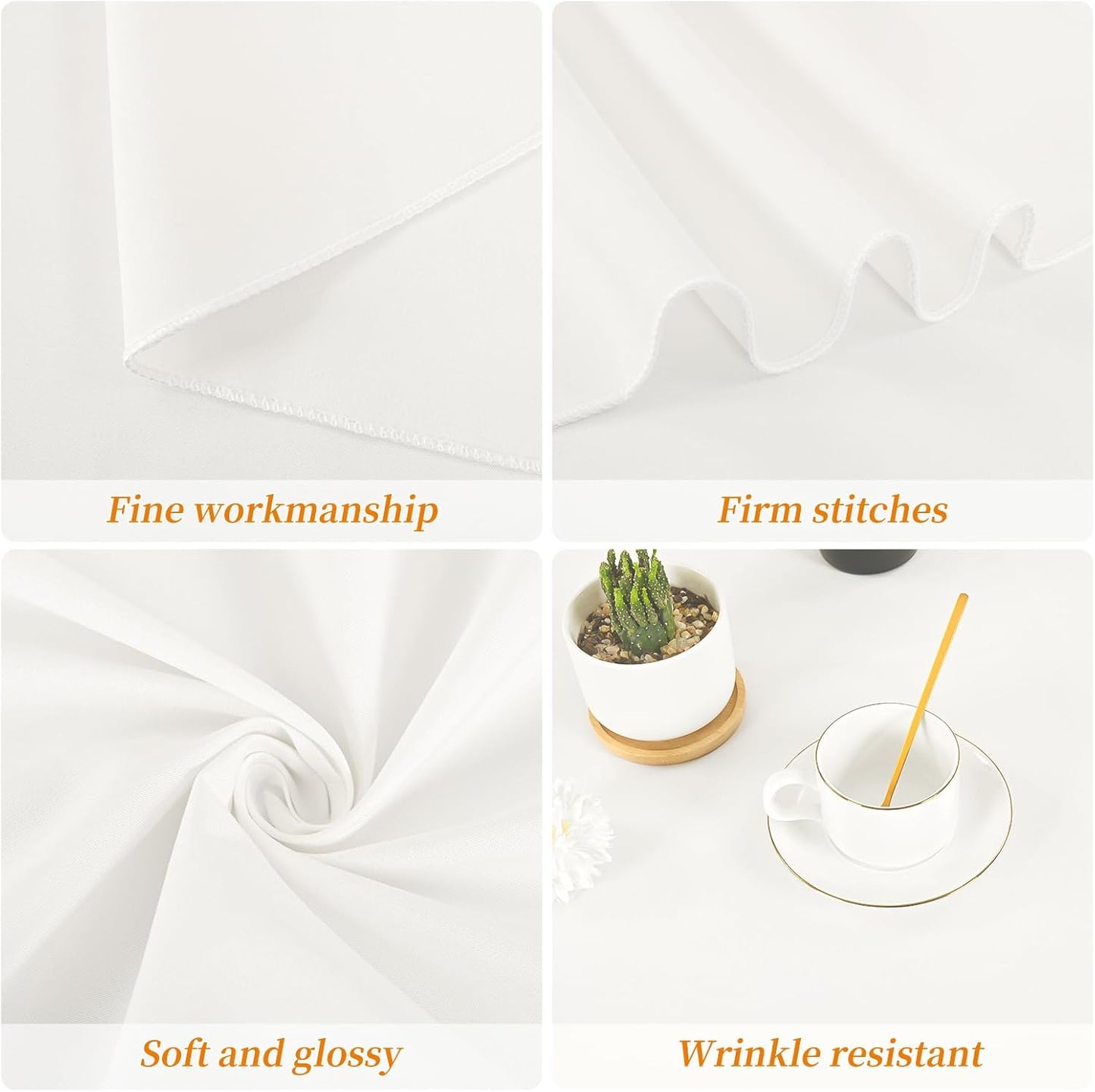 12 Pack Round Tablecloth 90 Inch - Ivory Polyester Table Cloth for Round Table, Premium Ivory Tableclothes Washable Fabric Table Cover for Wedding Party Banquet Restaurant Reception Dining