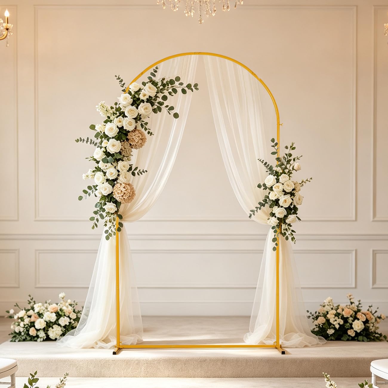 6.6FT Metal Wedding Arch Backdrop Stand for Party Balloon Arch Stand