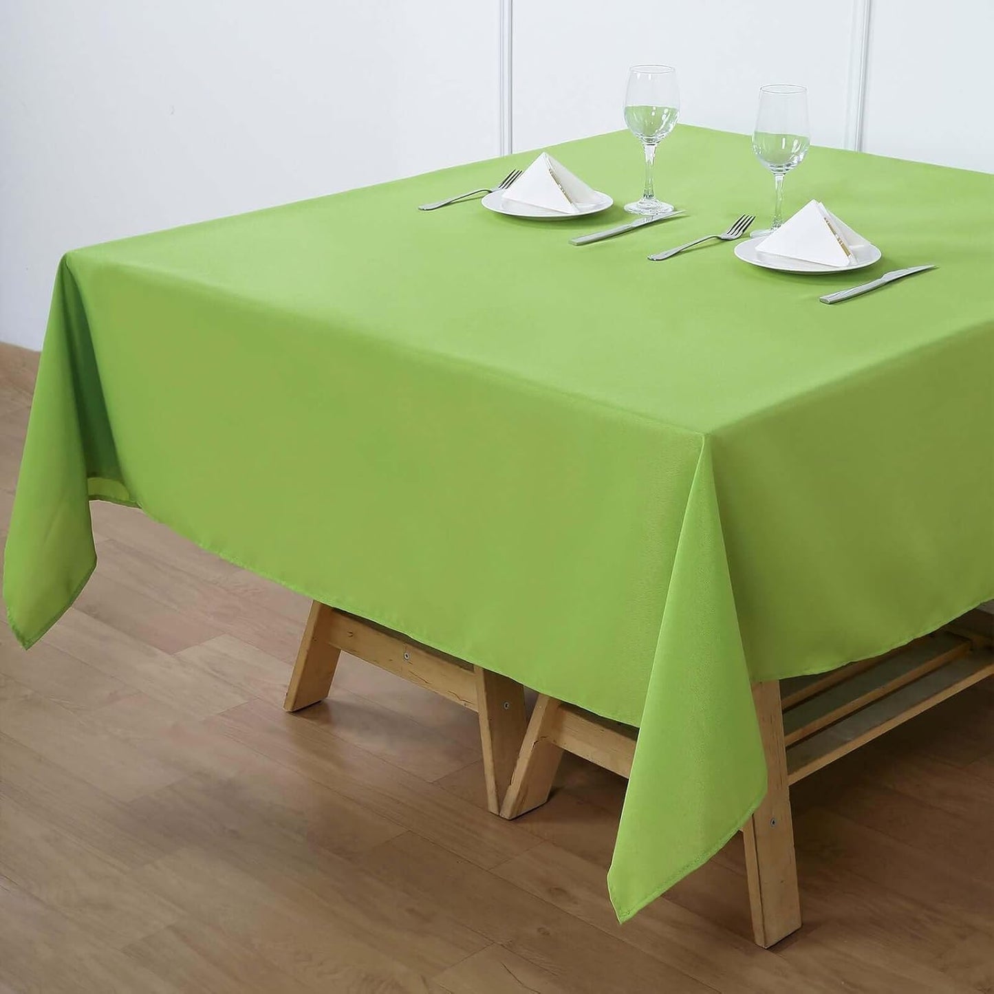 Efavormart 70" Lime Green Square Polyester Tablecloth for Dining Table, Wedding, Party, Event, Banquet, Restaurant Decoration