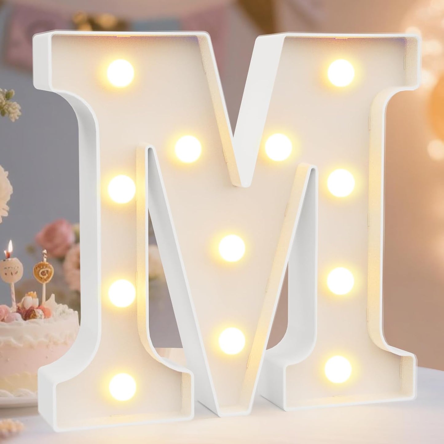 Pooqla LED Marquee Letter Lights Sign, Light Up Alphabet Letter for Home Party Wedding Decoration M