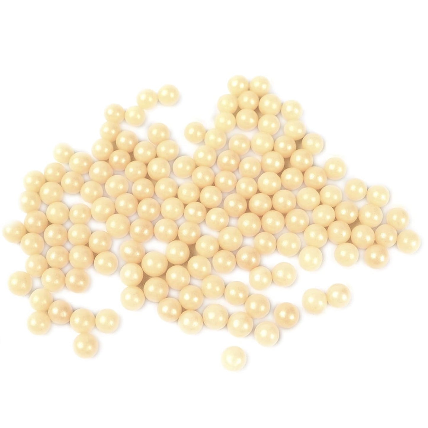 O'Creme Ivory Edible Sugar Pearls Cake Decorating Supplies for Bakers: Cookie, Cupcake & Icing Toppings, Beads Sprinkles For Baking, Certified, Candy Sugar Ball Accents (2mm, 11 Lbs)