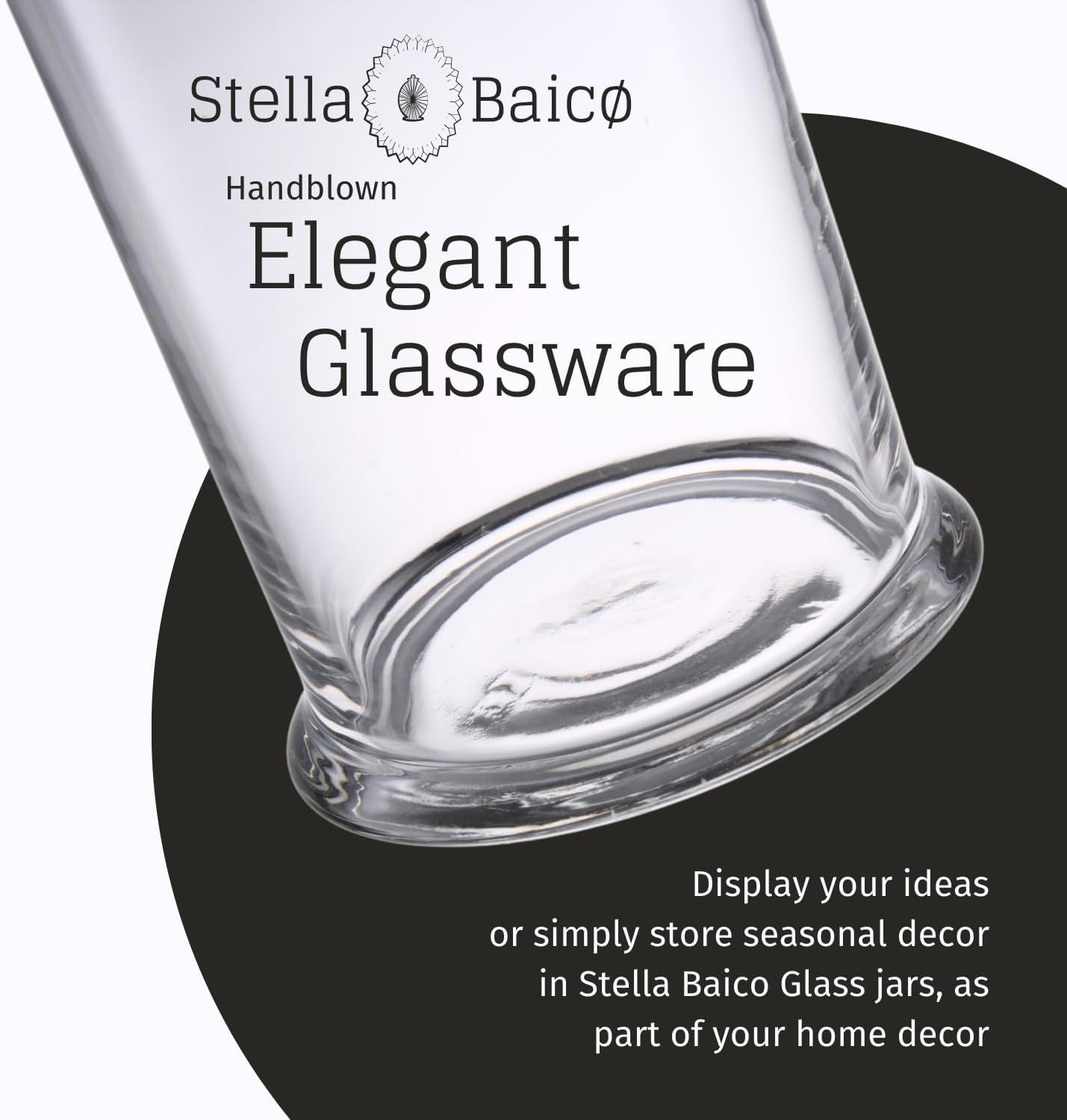 Set of 3 Apothecary Jars Glass, Apothecary Jars with Lids Bathroom, Clear Candy Jar Set, Decorative Jar for Party, Wedding and Home Decor (Height: 11", 8.5", 7.5"; Diameter: 5")