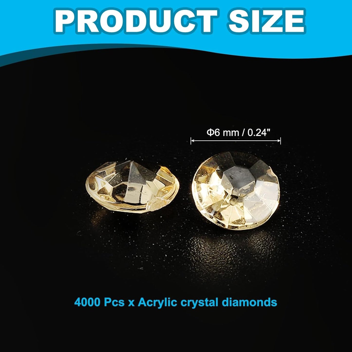 PATIKIL 4000 Pcs Wedding Table Scatter Confetti Crystals 6mm Acrylic Diamonds Vase Fillers Gems for Table Centerpiece Decorations Party Vase Beads, Light Brown