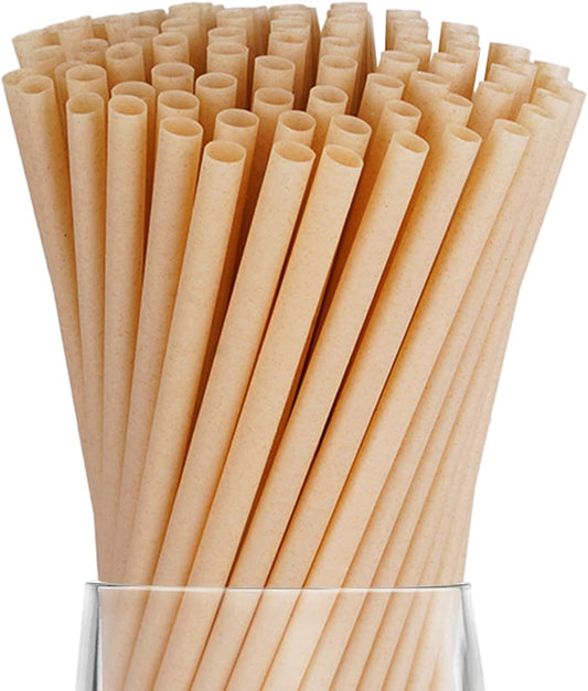 200 Pcs Sugarcane Straws Disposable, 5 In Drinking Agave Long Edible Compostable Biodegradable Cocktail Straws, Natural Brown Juice Coffee Tea Bulk Straw, Sturdy Straw for Drinks Home Restaurant