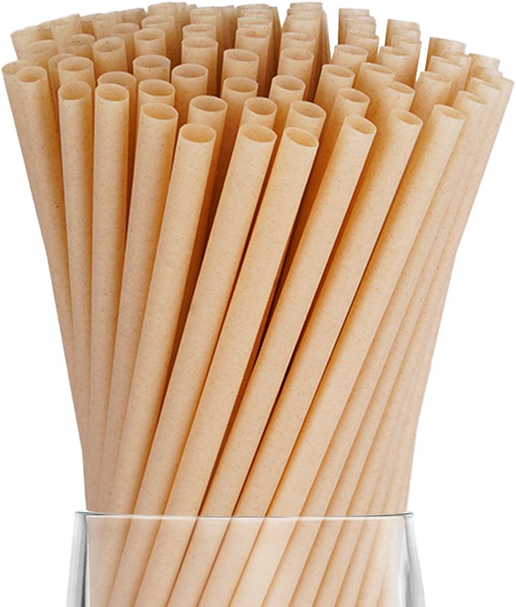 200 Pcs Sugarcane Straws Disposable, 8 In Drinking Agave Long Edible Compostable Biodegradable Cocktail Straws, Natural Brown Juice Coffee Tea Bulk Straw, Sturdy Straw for Drinks Home Restaurant