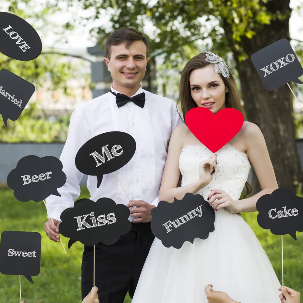 Tvorvik Large Blank Photo Booth Props, 11Pcs Party Props Signs Decorations