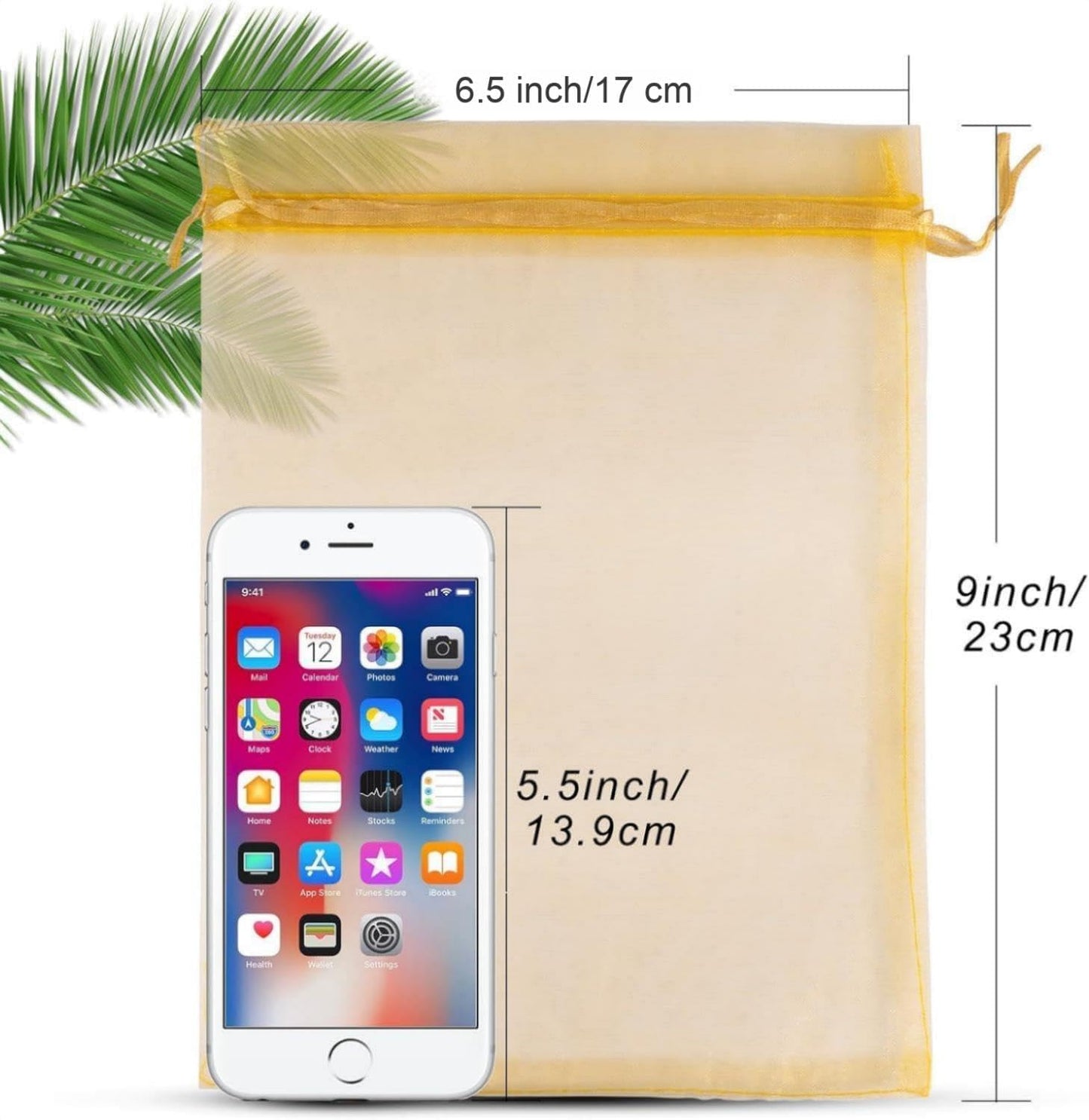 ANZNKU 50 Pack Assorted Organza Bags 6x9 Inch, Mesh Drawstring Bags, Mesh Bag for Gifts Large Organza Bag for Wedding Party Favor Christmas