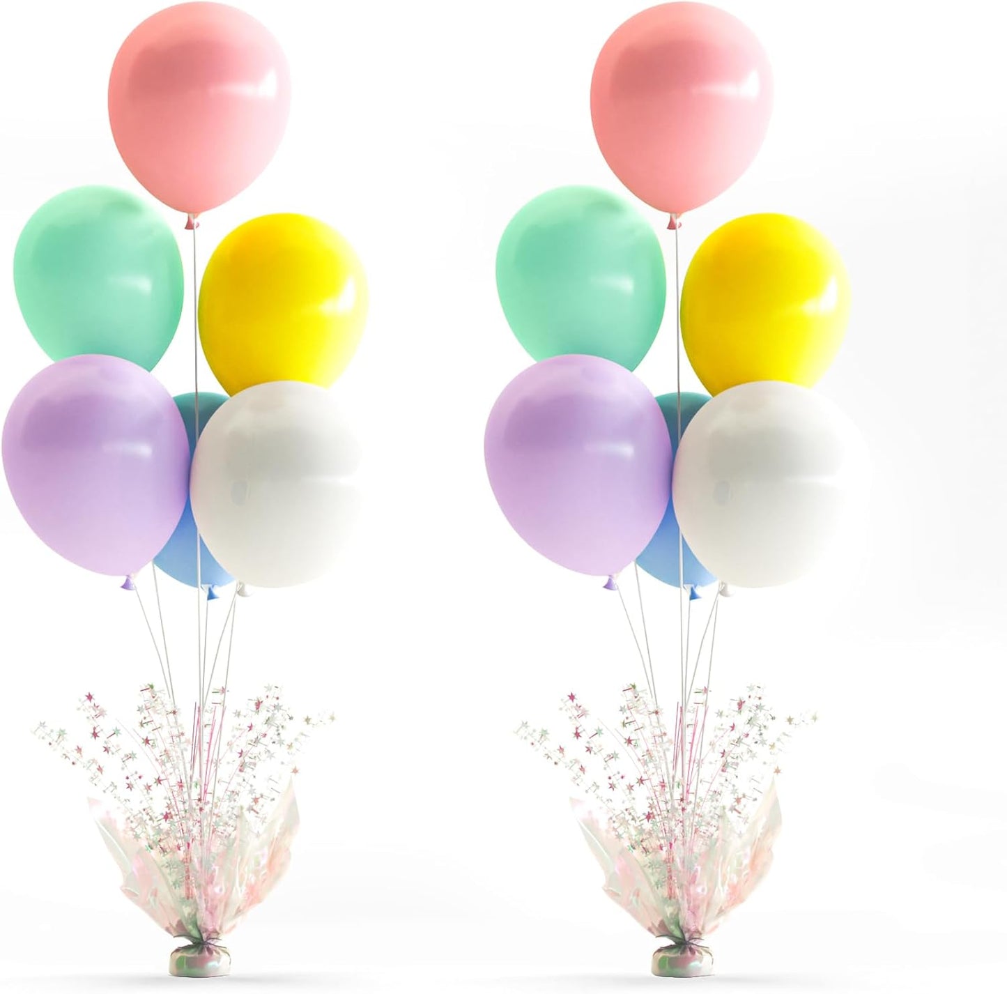2 Set Pastel Rainbow Balloon Table Centerpieces for Birthday Parties, Balloon Stand Kit with Rainbow Balloons for Table Decoration