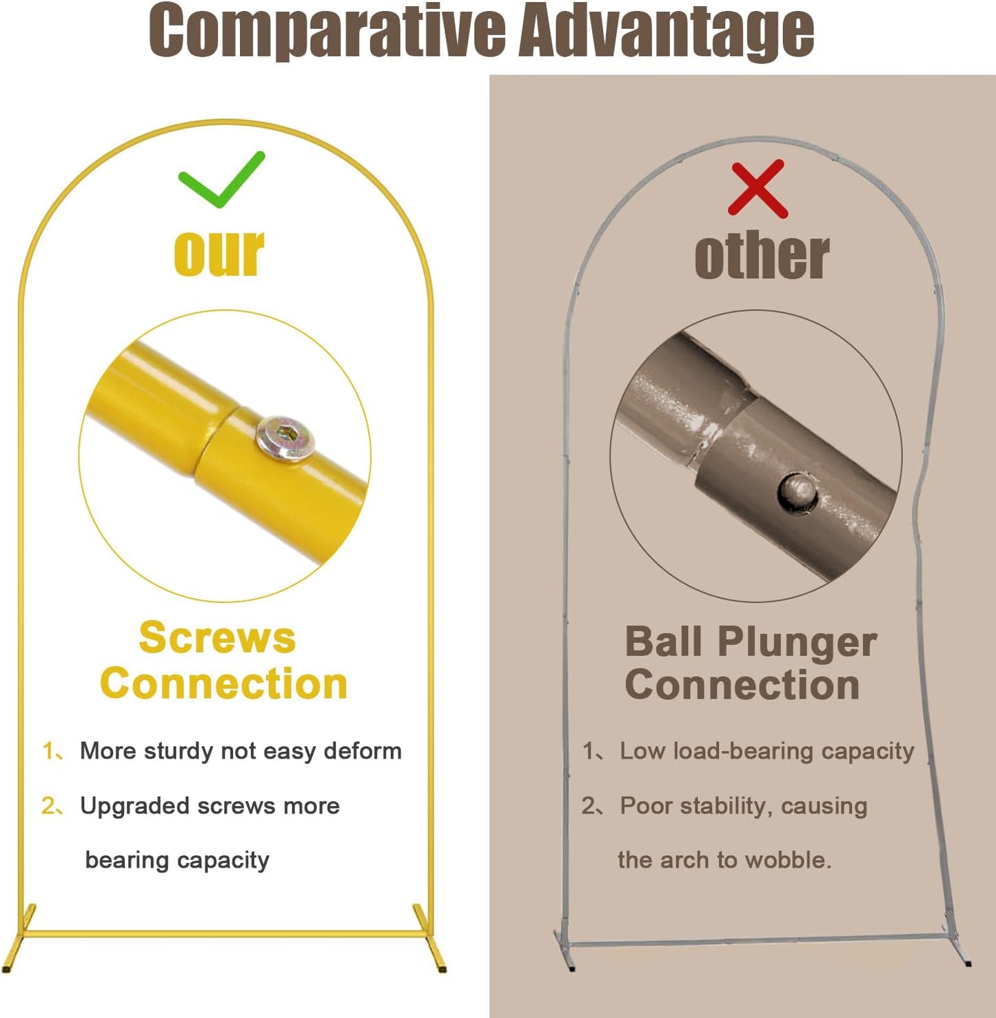 MODFUNS Metal Arch Backdrop Stand and Cover 6&7.2ft Baby Blue Glitter Arch Cover Set of 2 Gold Arch Stand with Covers Double Sided Sequins Arch Covers for Wedding Ceremony Birthday Party Decoration