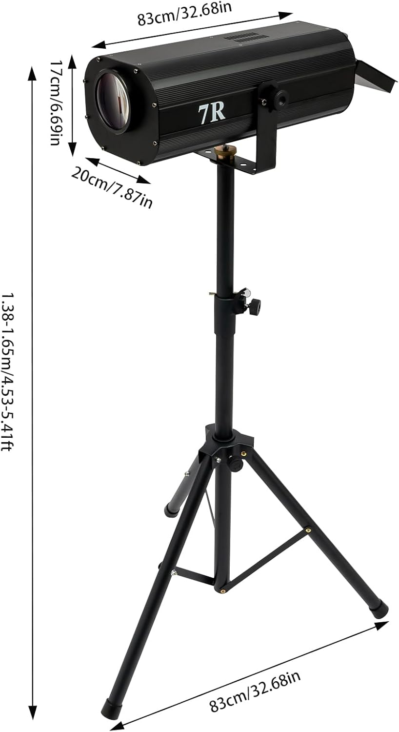 Follow Spotlight for Stage, 230W LED Spot Light DJ Lighting with Control Panel & Adjustable Stand, Spotlight Disco Ball Light for Party Theater Wedding Show, 5 Colors, 164.04ft