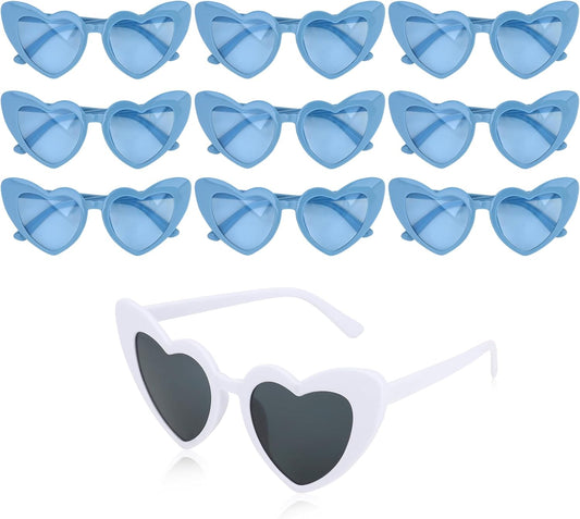CIEHER Bachelorette Party Favors - White Black Heart Sunglasses for Bride Bridesmaid