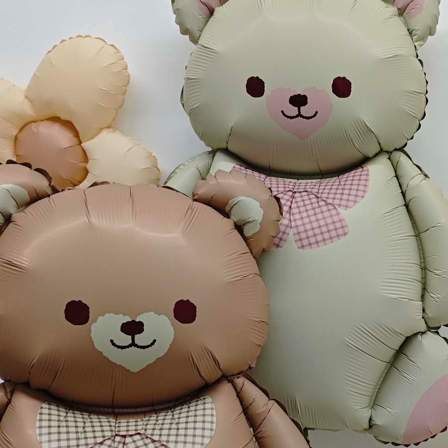 Matte teddy bear balloons Decorations 2PCS Foil Mylar Balloons Little Bear Theme Party Supplies Jungle Safari Theme Baby Shower Birthday Party Decorations