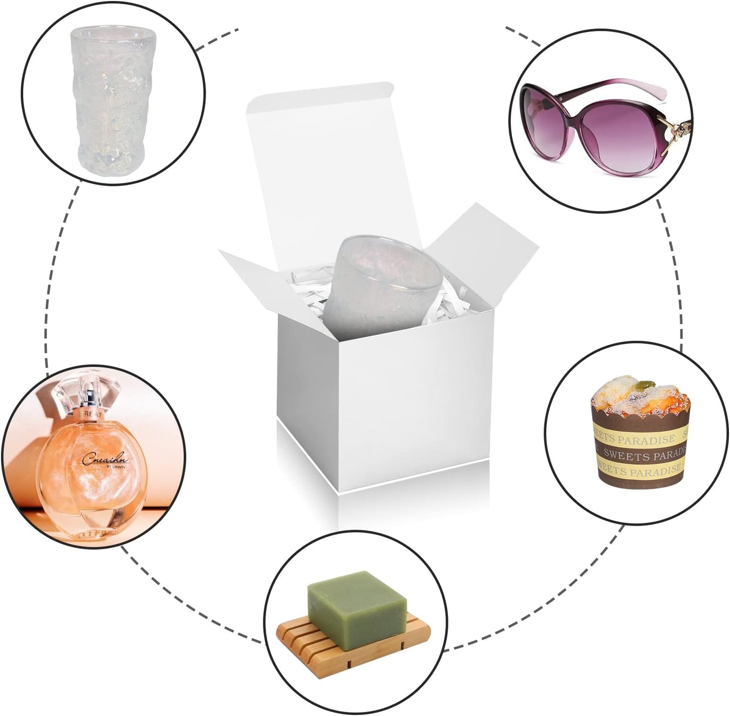 Silver Gift Boxes 5x5x5, 30 Pack Paper Gift Boxes with Lids for Gift, Bridesmaid Proposal Box, Cupcake Boxes, Gift Box for Wedding, Birthday, Groomsmen Proposal, Gifts, Packaging, Present