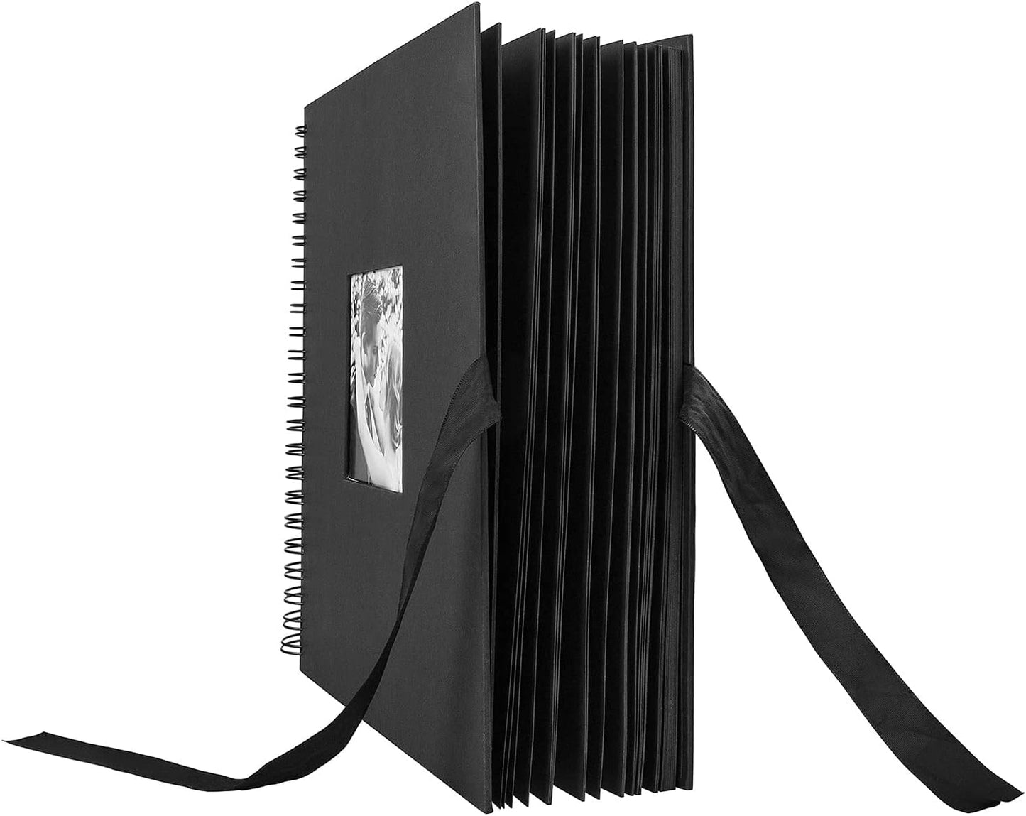 INNOCHEER Photo Album - Self Adhesive 80 Black Pages, Large Scrap Book Wedding Guest Book for DIY Anniversary Travel Memory Scrapbooking (Black 10X10)