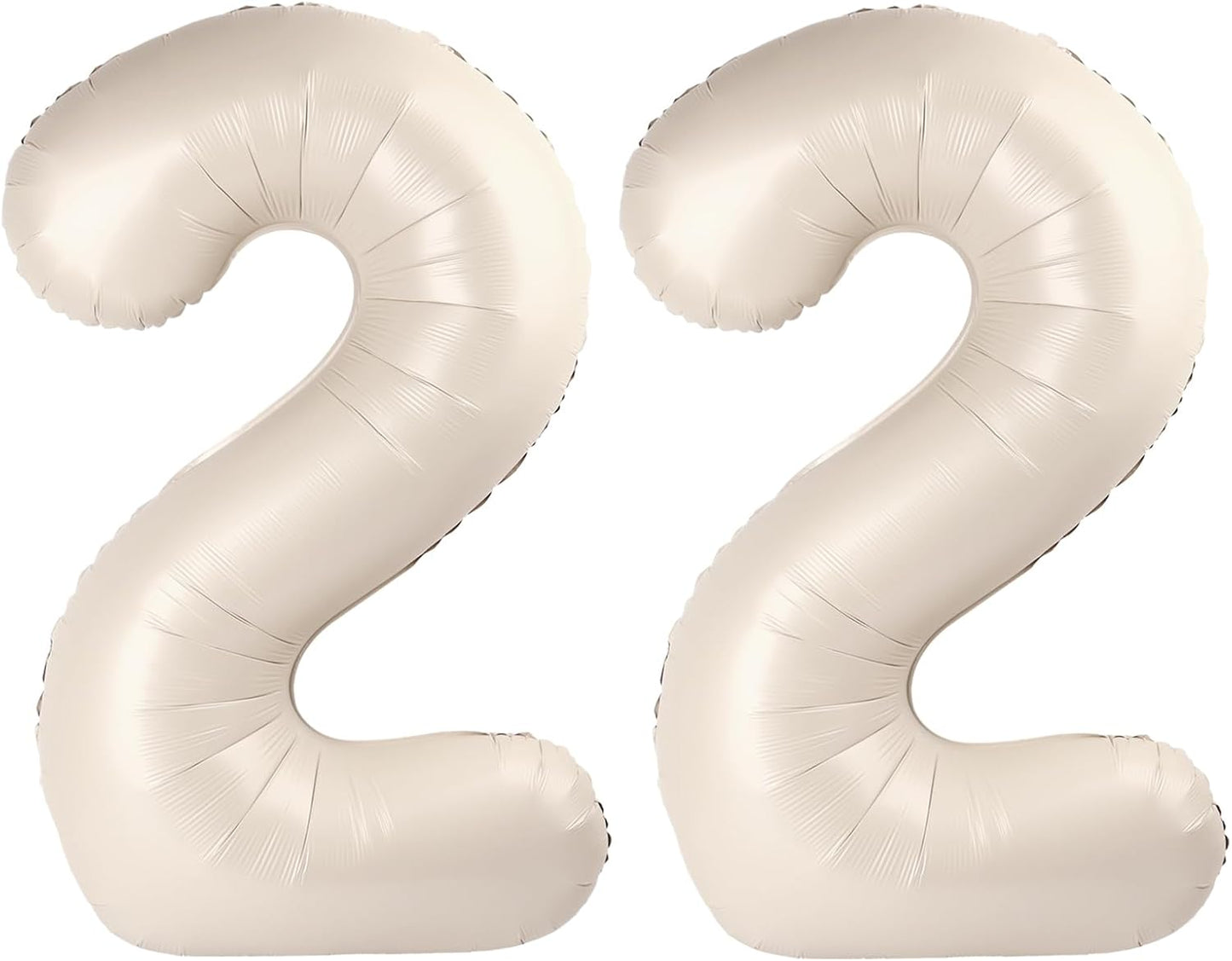 40 Inch Big Cream White Number 22 Balloon Birthday Decoration, Numbers 22 Helium Balloons 22 Celebration, Boy Girl Baby Anniversary Party Graduations Supplies Decorations