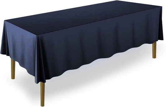 Lann's Linens - 10 Premium 60" x 126" Tablecloths for Wedding/Banquet/Restaurant - Rectangular Polyester Fabric Table Cloths - Navy Blue