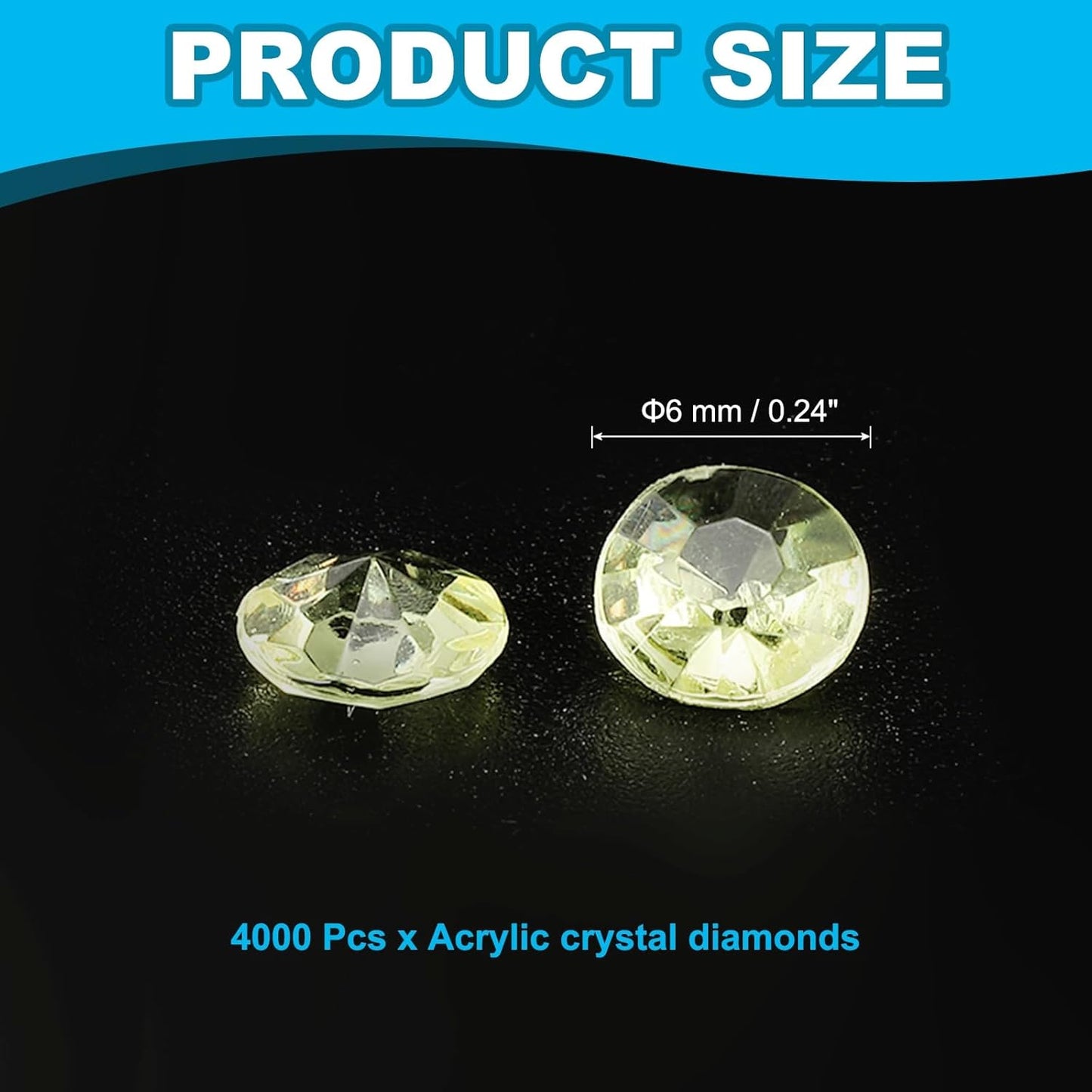 PATIKIL 4000 Pcs Wedding Table Scatter Confetti Crystals 6mm Acrylic Diamonds Vase Fillers Gems for Table Centerpiece Decorations Party Vase Beads, Light Yellow