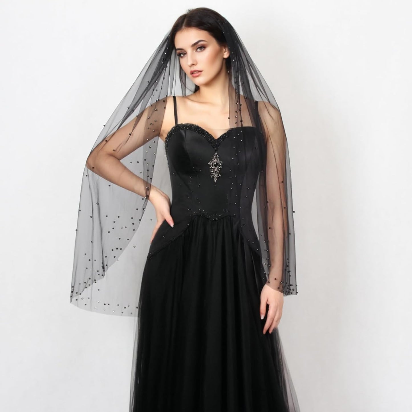 1 Tier Pearl Wedding Bridal Veil With Metal Comb Headband Decorations, Bride To Be Gift, Wedding