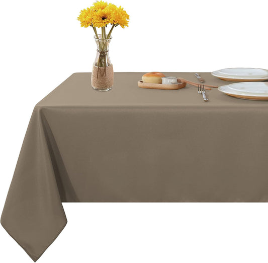Fitable Square Tablecloth 54x54 inch Tablecloth Stain and Wrinkle Resistant Washable Polyester Table Cloth for Buffet Parties and Camping, Taupe