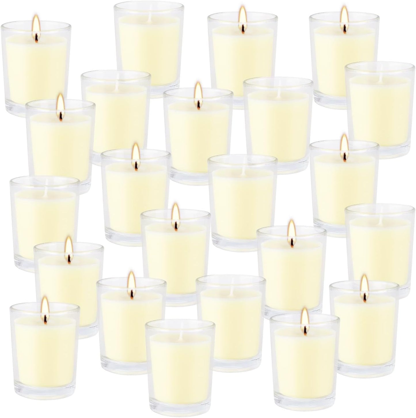 Set of 20 x 2.0 oz Votive Citronella Candles in Glass Cup Decorative Candle Yellow Citronella Tea Lights Indoor Outdoor Patio Scented Candles Bulk…