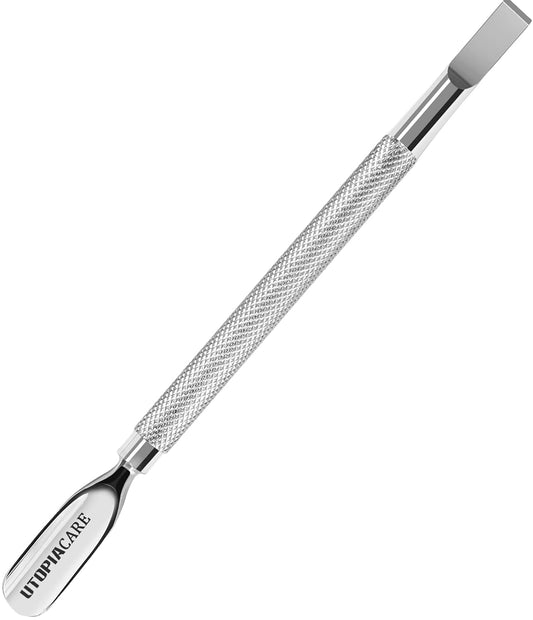 Utopia Care Cuticle Pusher Tool & Spoon Nail Cleaner, Professional Stainless Steel Cuticle Remover & Cutter, Durable Manicure & Pedicure Tool for Finger & Toenails, Silver