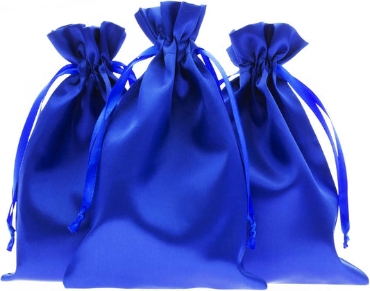 Blue Satin Gift Bags - 6" x 9" Jewelry, Wedding Favor, Baby Shower & Bags - 50 per Pack