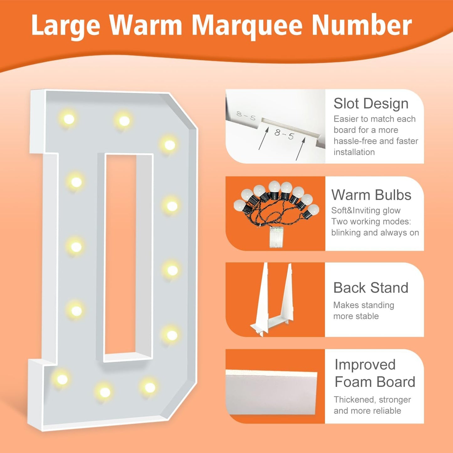 Marquee Letters, 4 Feet Tall Light Up Letters D, Large Marquee Light Up Letter for Birthday Party Decor, LED Letter Light for Wedding Anniversary Event Graduation DIY Decorations