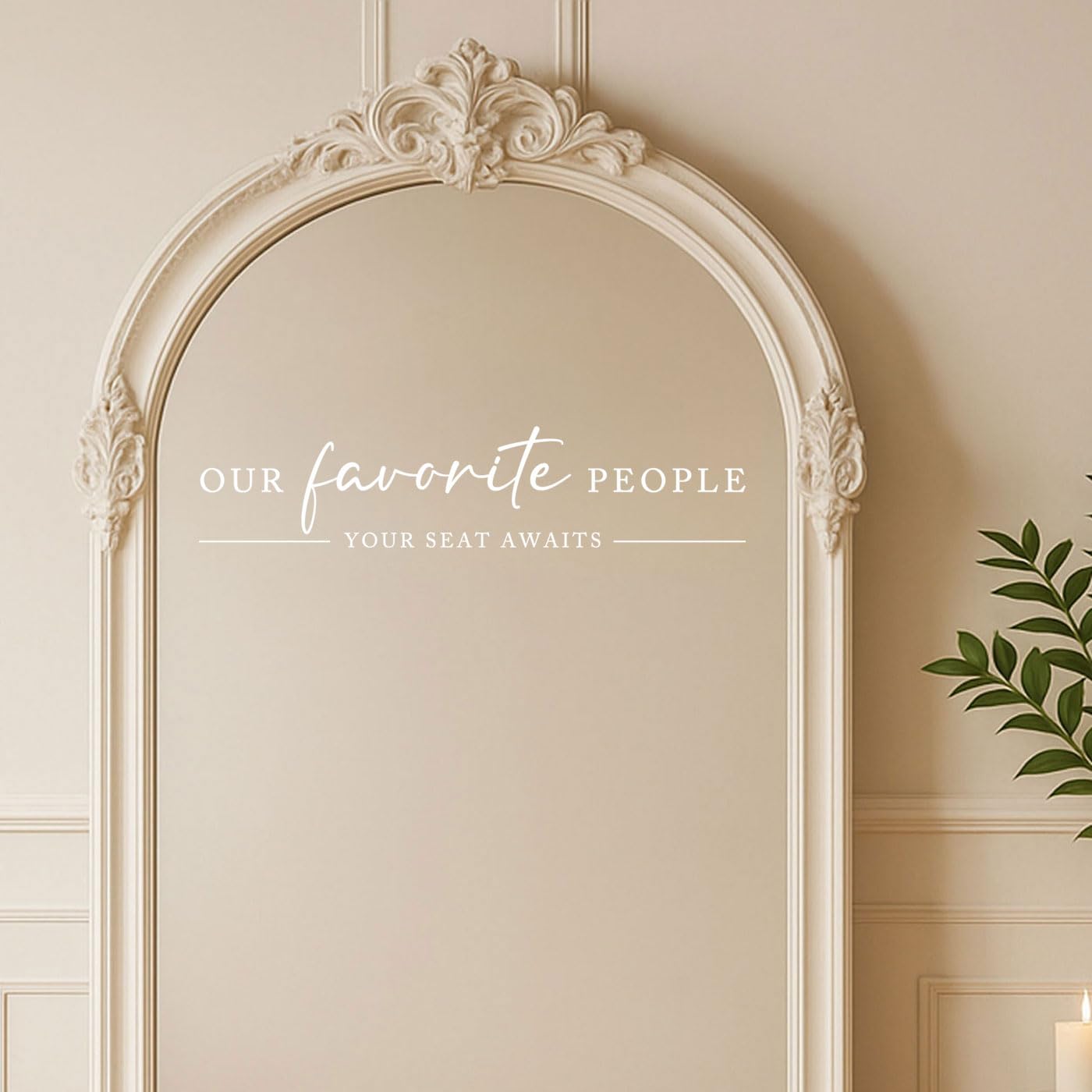 Our Favorite People Vinyl Decal, Find Your Seat Vinyl Decal, Wedding Sign Decal, Seating Chart Sticker, Our Favorite People Sticker, Wedding Removable Adhesive (White, Wide 17")