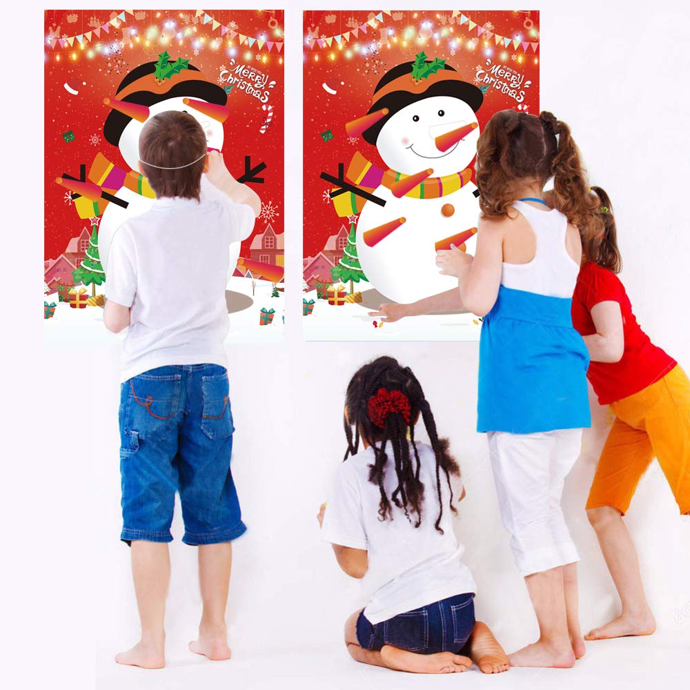Pin The Nose On The Snowman Games Large Christmas Snowman Games Poster for Kids Christmas Snowman